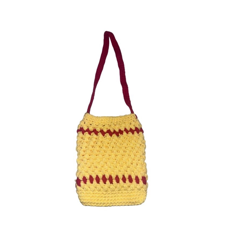 Handcrafted Yellow and Red Crochet Bag